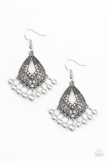 Gracefully Gatsby - silver - Paparazzi earrings
