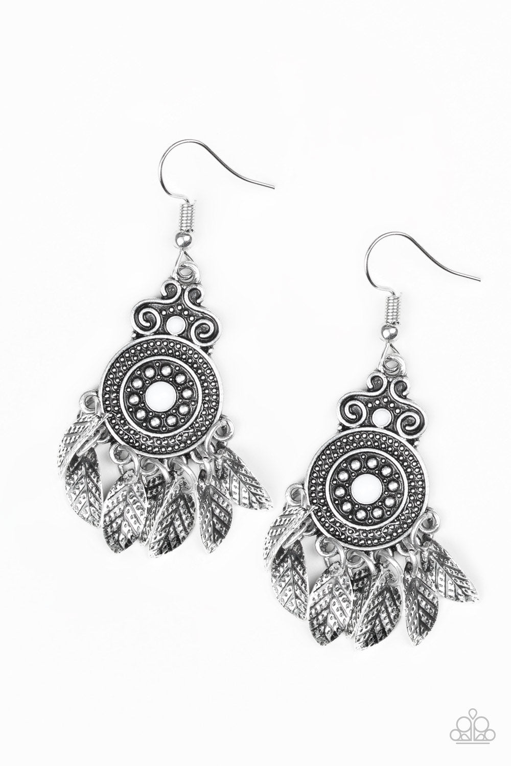 Lower East Wildside - white - Paparazzi earrings