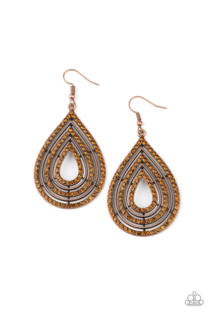 5th Avenue Attraction - copper - Paparazzi earrings