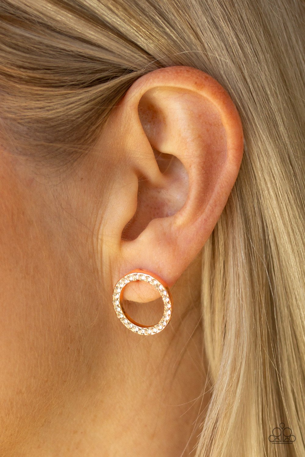 5th Ave Angel-rose gold-Paparazzi earrings