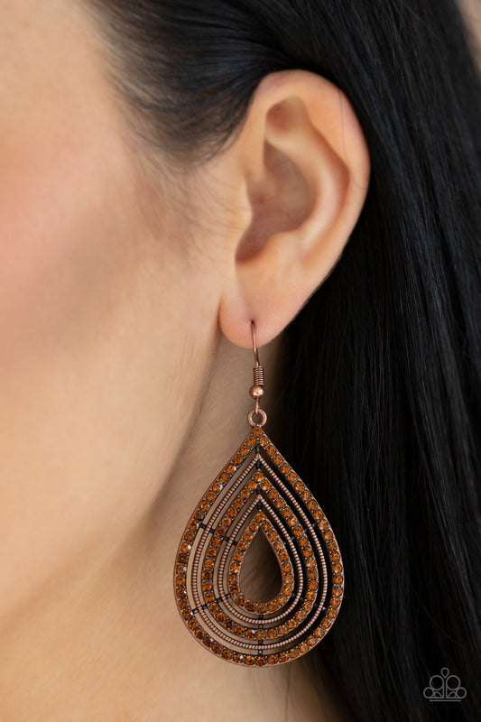 5th Avenue Attraction-copper-Paparazzi earrings