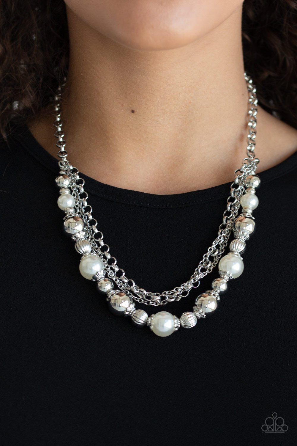 5th Avenue Romance-white-Paparazzi necklace