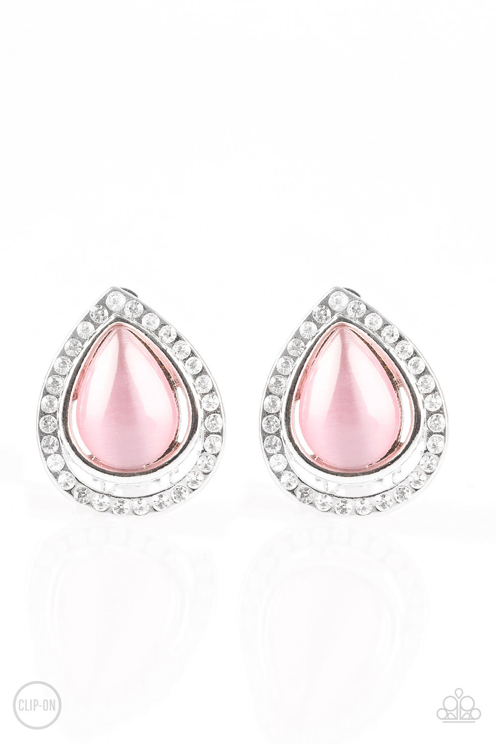Noteworthy Shimmer - pink - CLIP ON - Paparazzi earrings