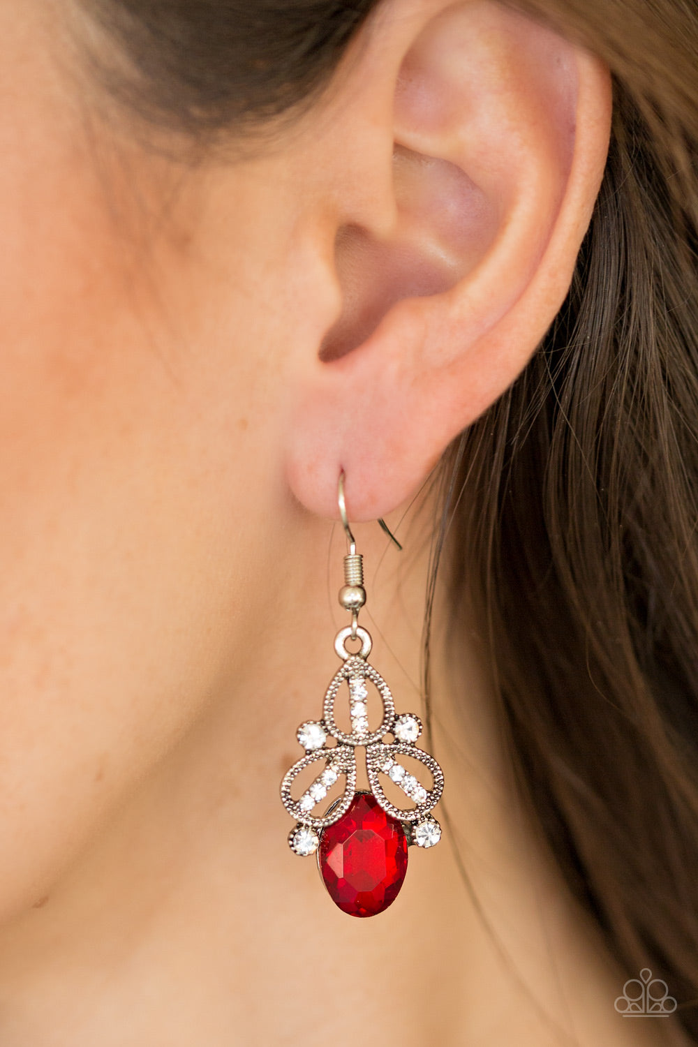 A Crown Pleaser - red - Paparazzi earrings