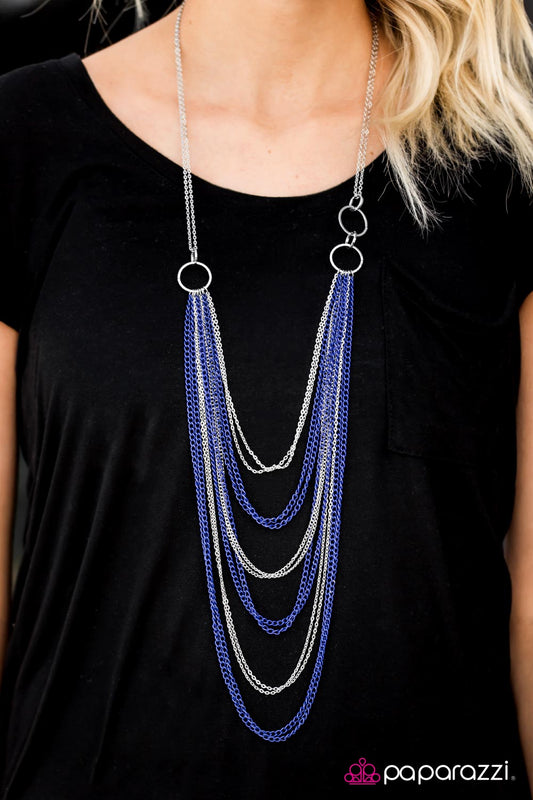 A For Asymmetrical - Blue - Paparazzi necklace