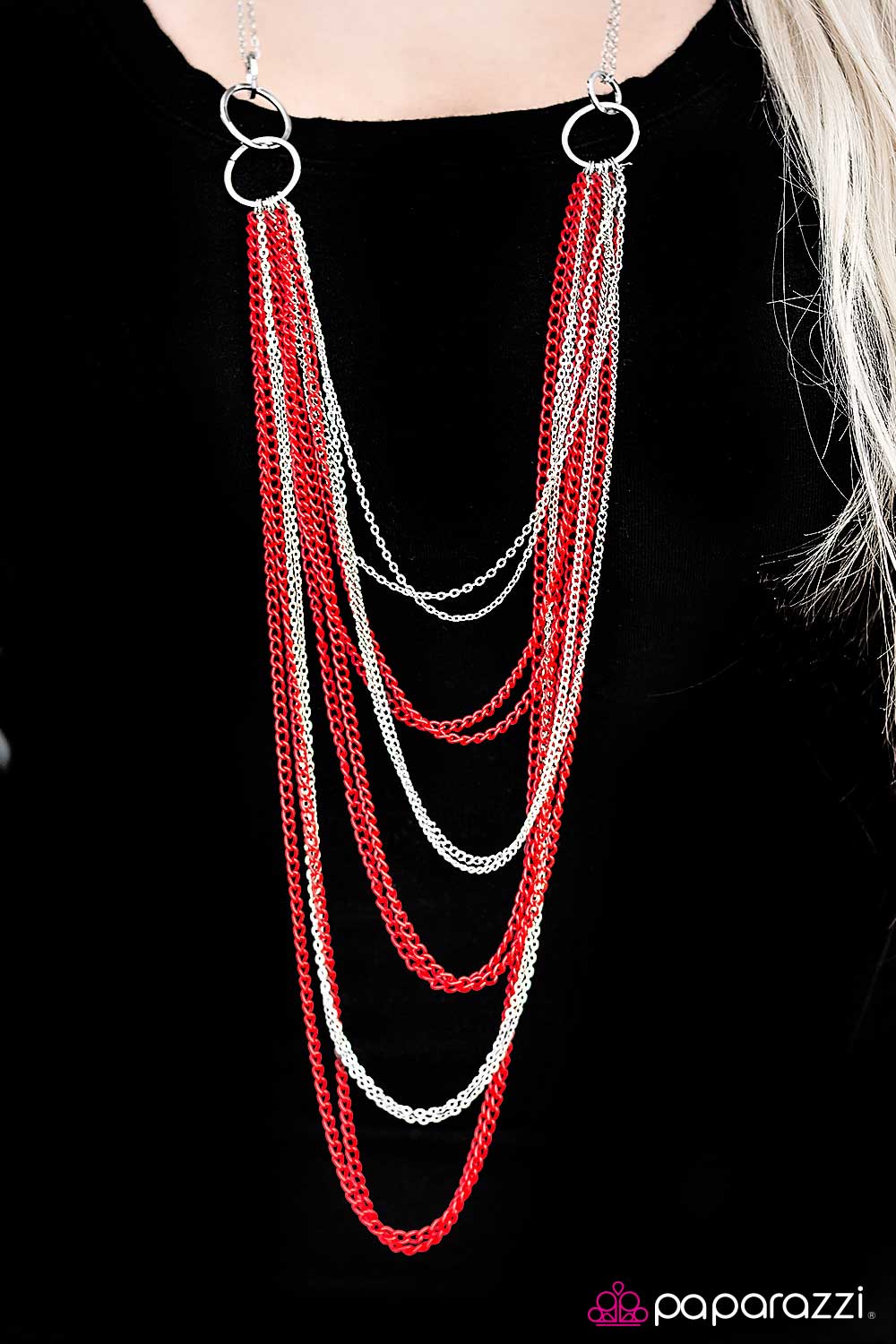 A For Asymmetrical - Red - Paparazzi necklace