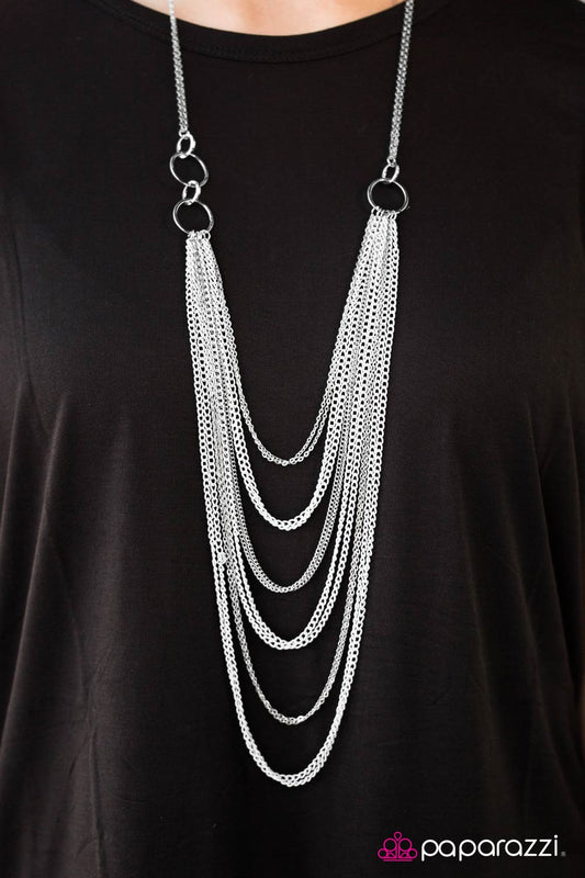 A For Asymmetrical - White - Paparazzi necklace