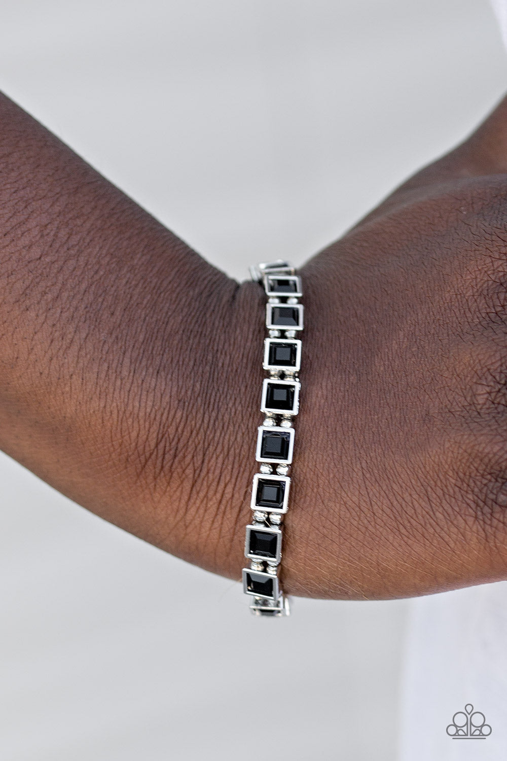 A Glam of Few Words - black - Paparazzi bracelet