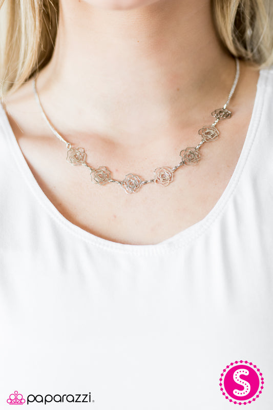 A Rare Rose - Silver - Paparazzi necklace