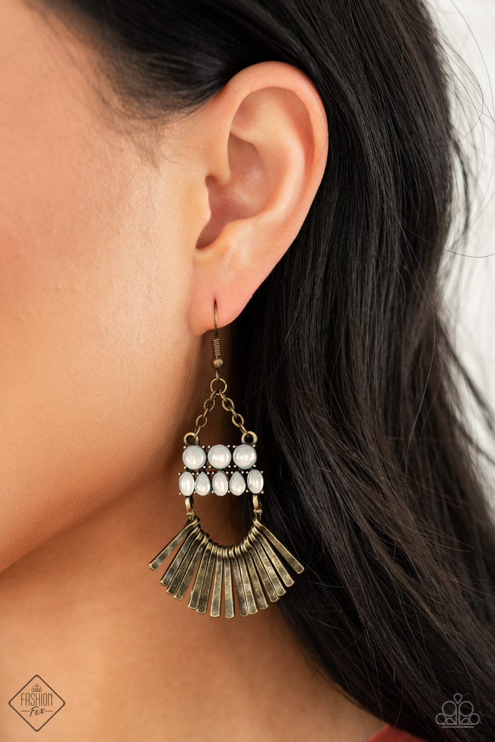 A FLARE For Fierceness - brass - Paparazzi earrings