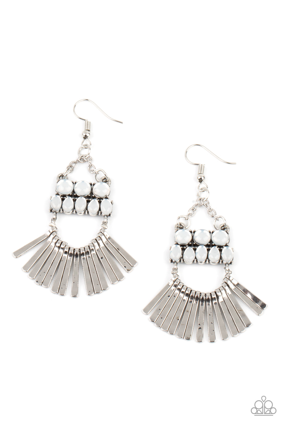 A FLARE For Fierceness - white - Paparazzi earrings