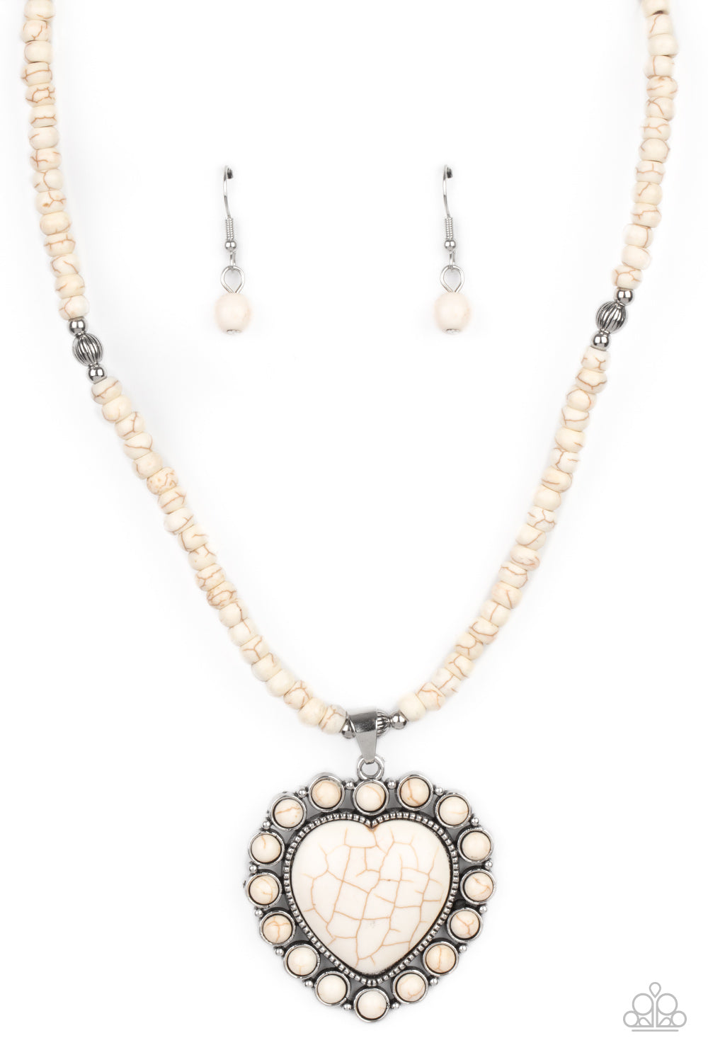 A Heart Of Stone - white - Paparazzi necklace