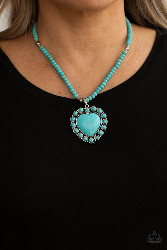 A Heart of Stone - blue - Paparazzi necklace