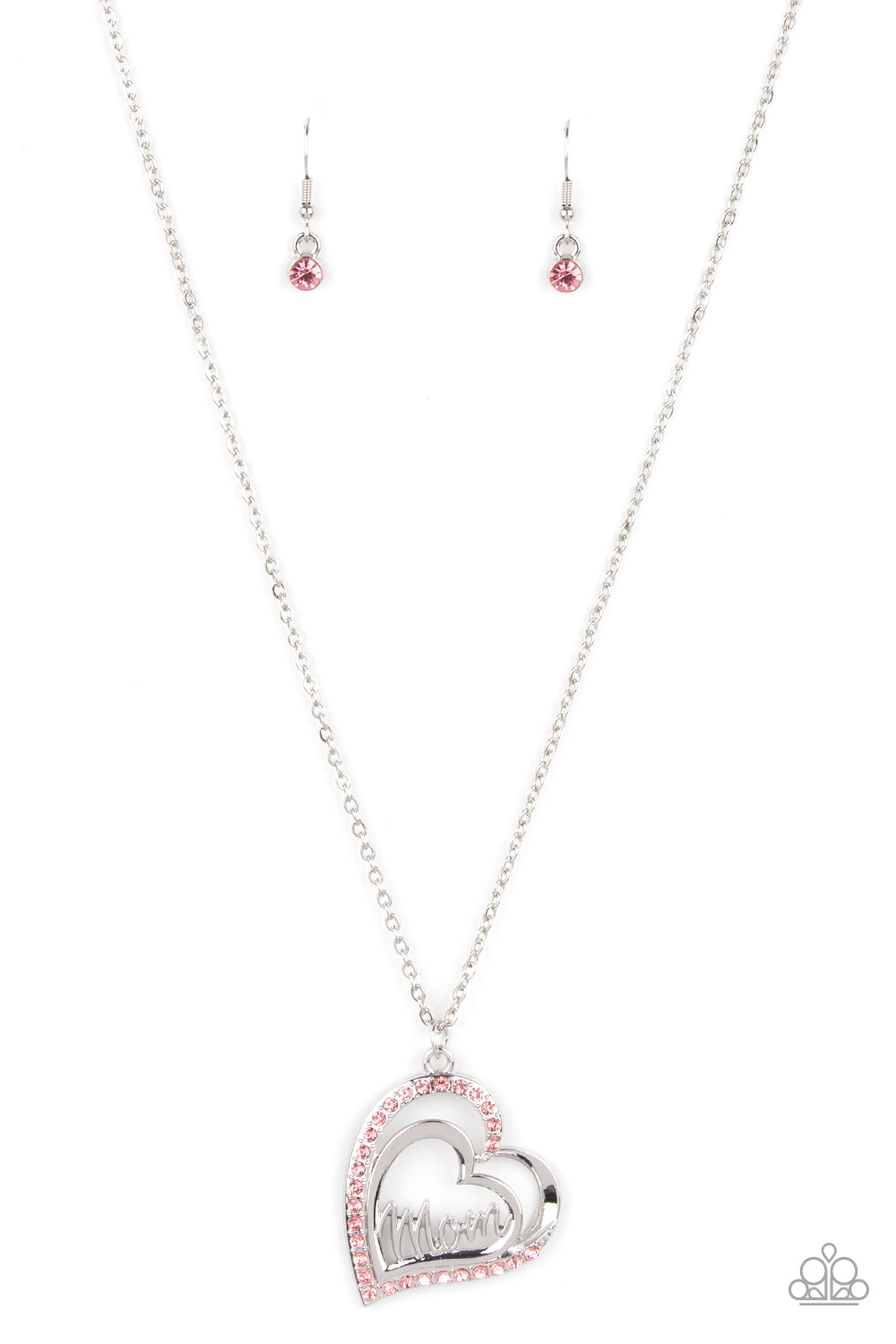 Pink heart store paparazzi necklace