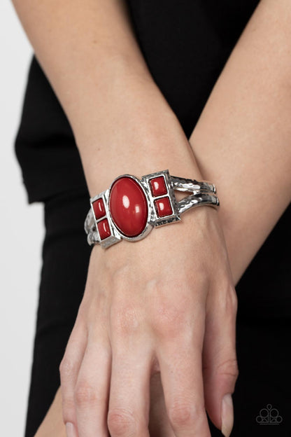 A Touch of Tiki - red - Paparazzi bracelet