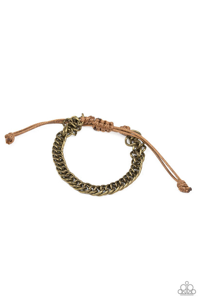 AWOL - brass - Paparazzi mens bracelet