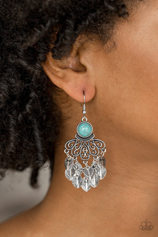 A Bit On the Wildside-blue-Paparazzi earrings