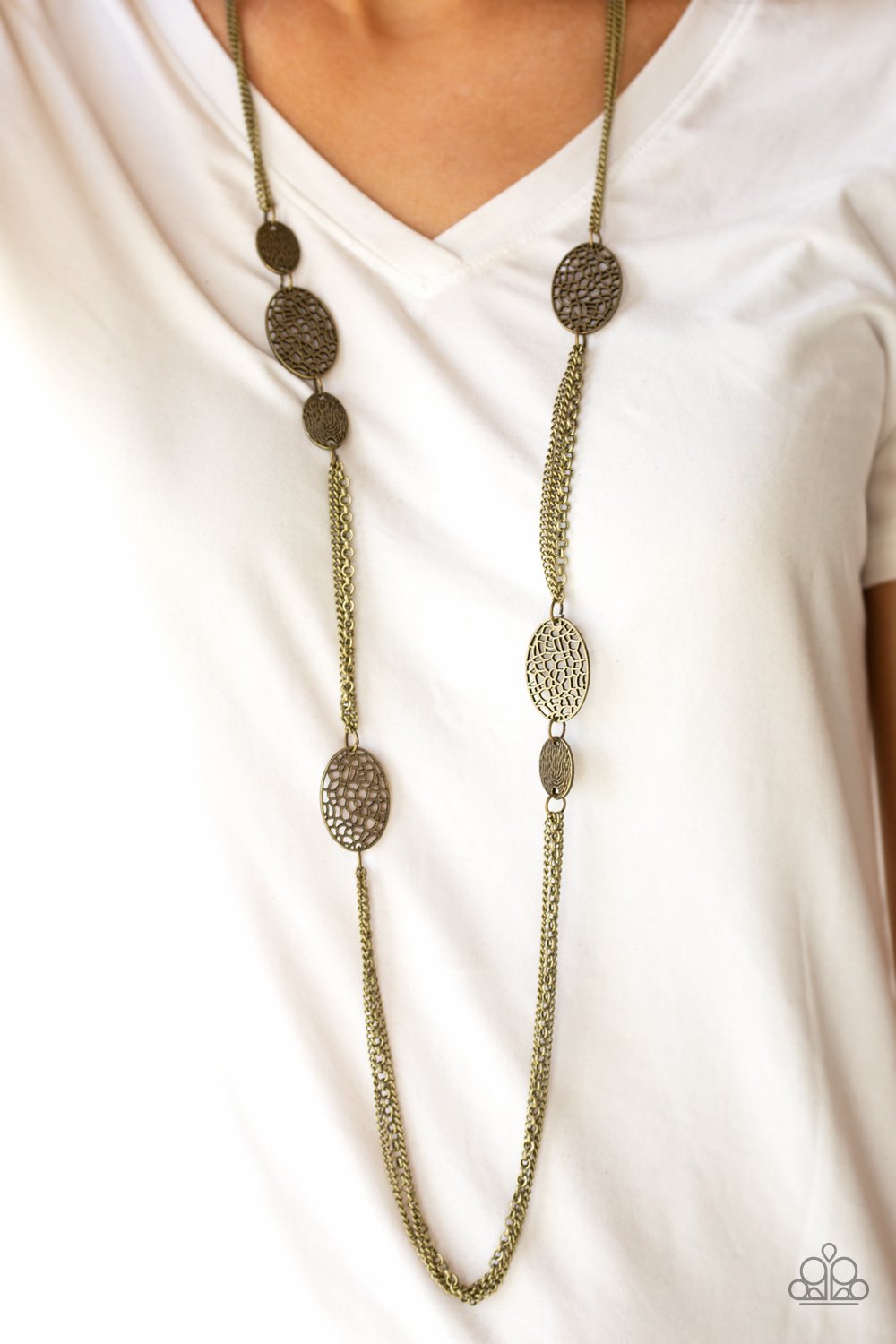 A Force of Nature-brass-Paparazzi necklace