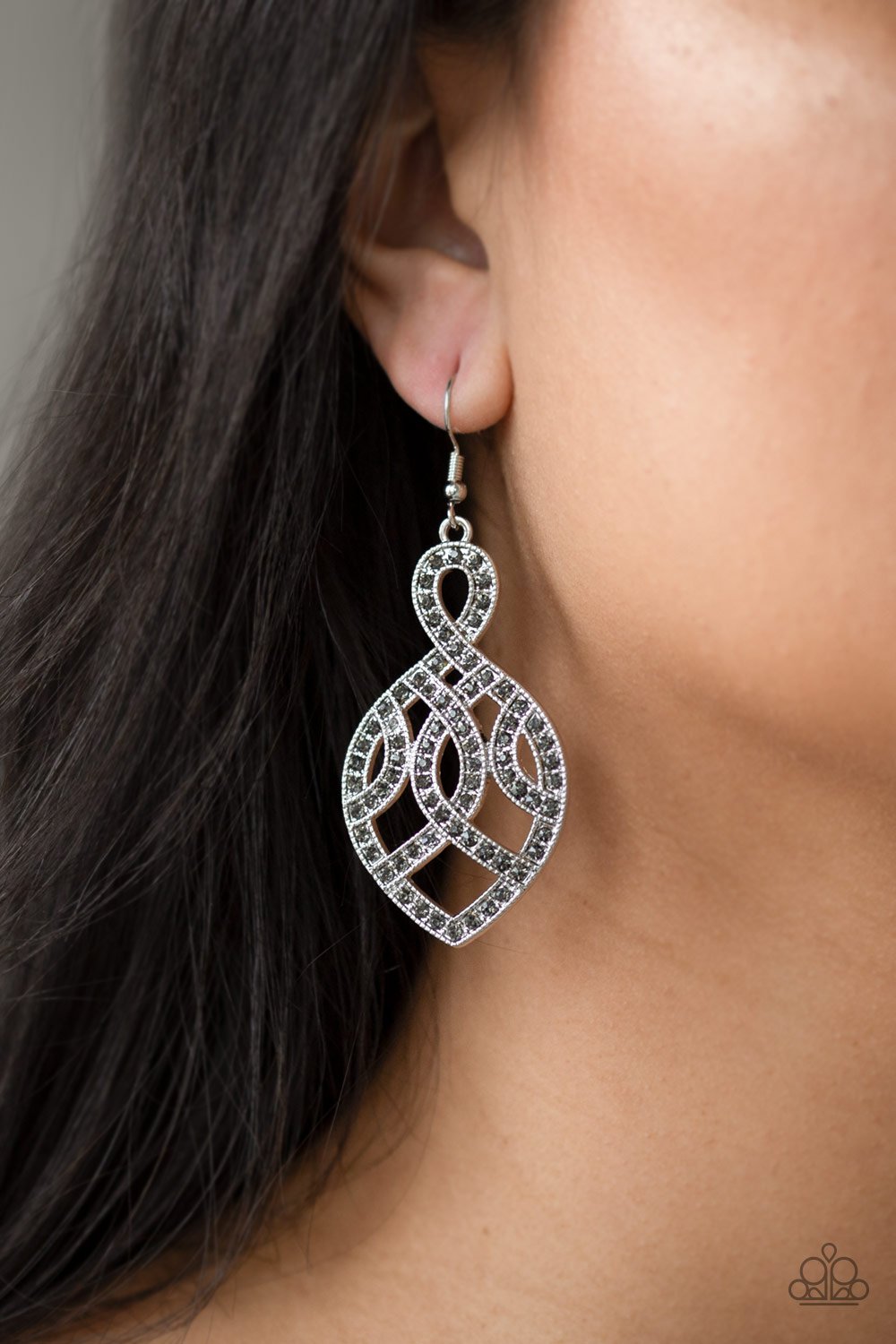 A Grand Statement-silver-Paparazzi earrings