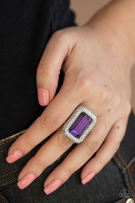 A Grand Statement Maker-purple-Paparazzi ring