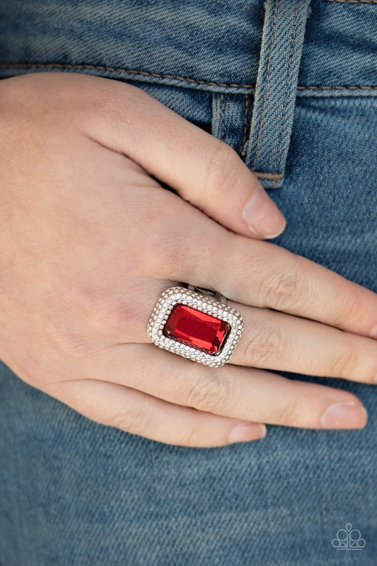 A Grand Statement Maker - red - Paparazzi ring
