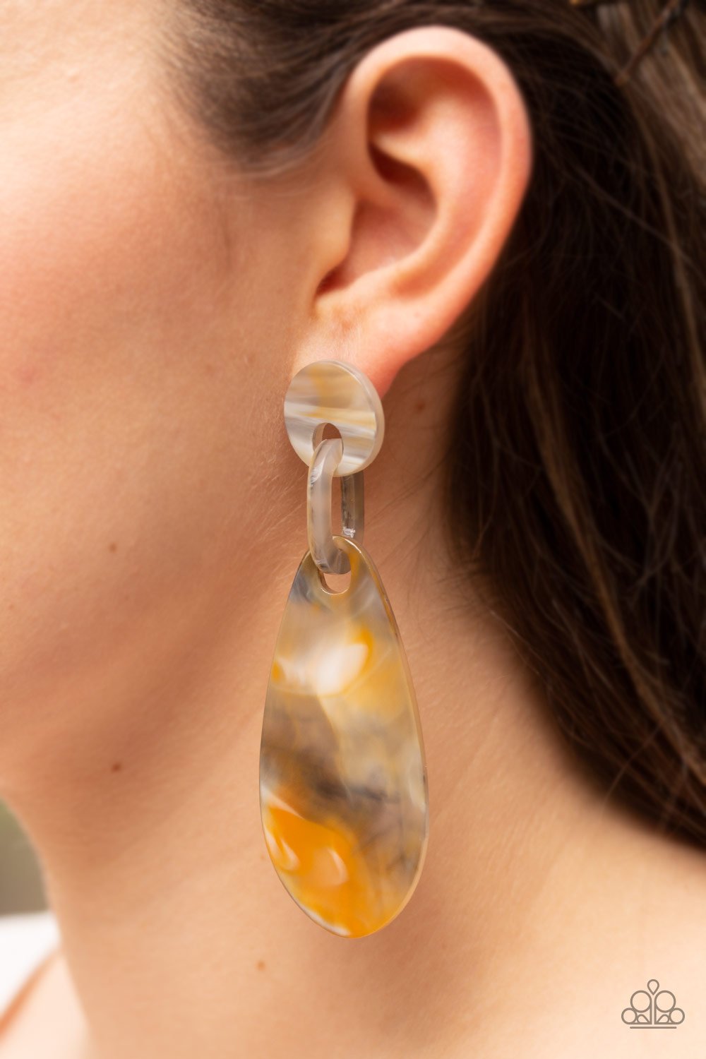 A Haute Commodity-yellow-Paparazzi earrings