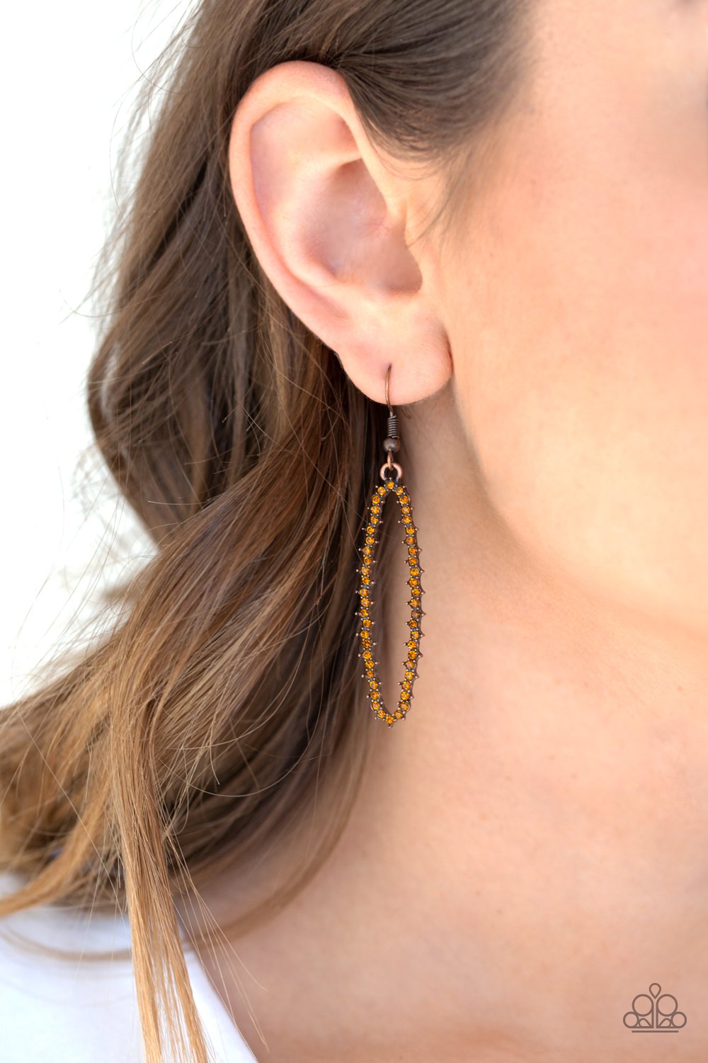 A Little GLOW-mance-copper-Paparazzi earrings
