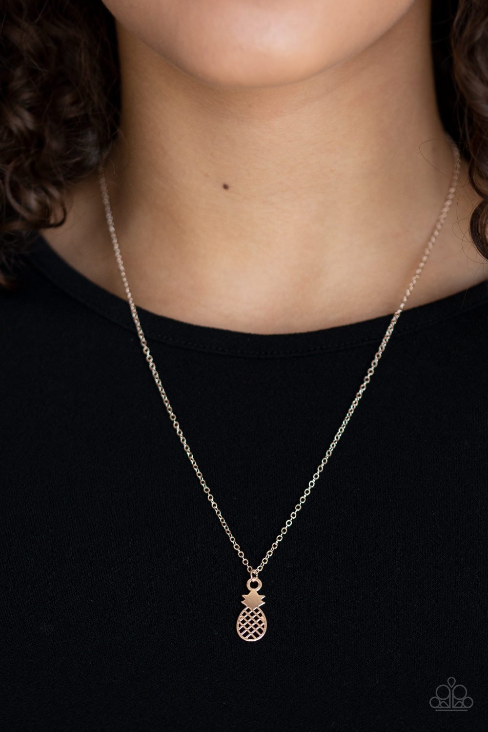 A Pineapple a Day - rose gold - Paparazzi necklace