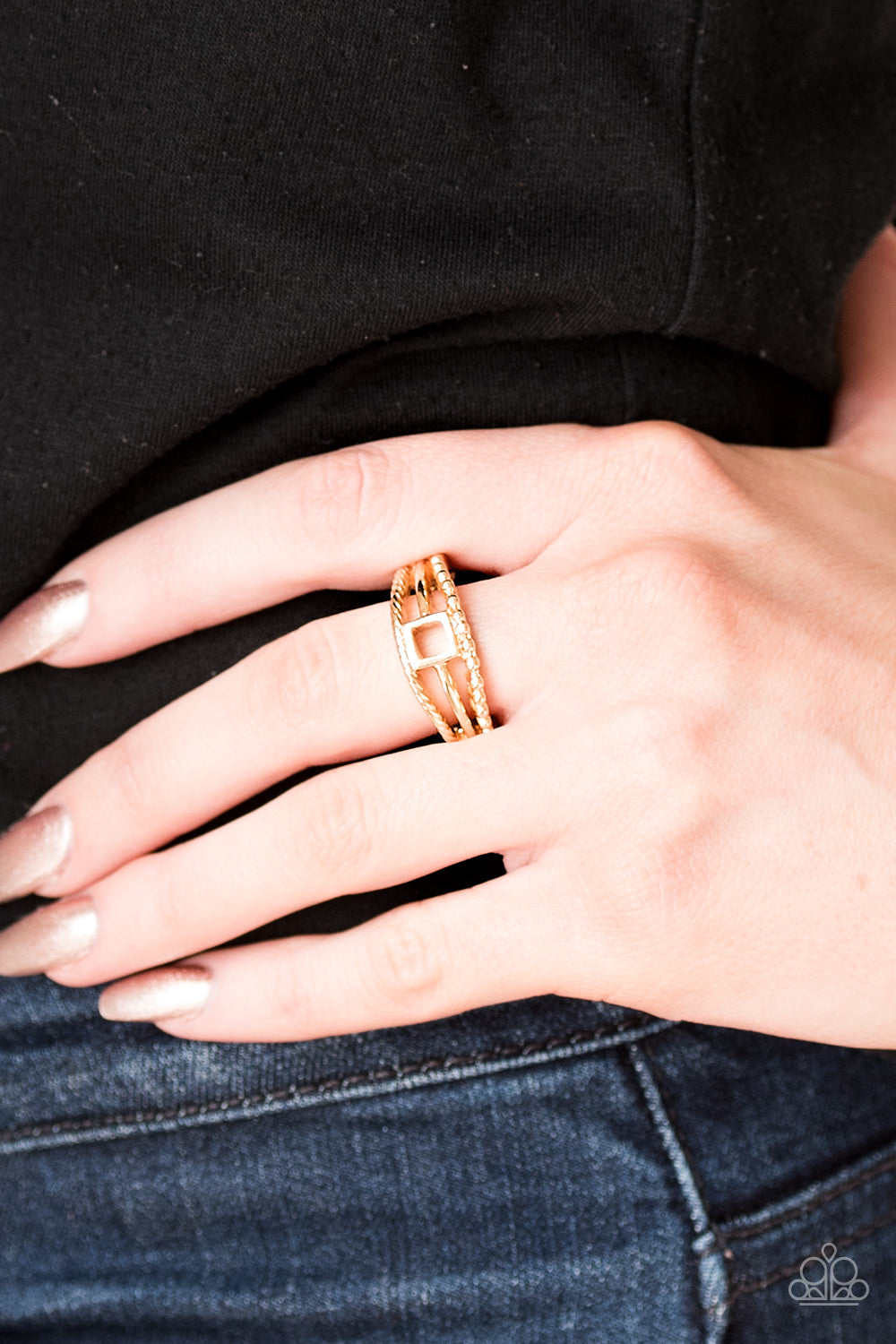 A Square Deal - gold - Paparazzi ring