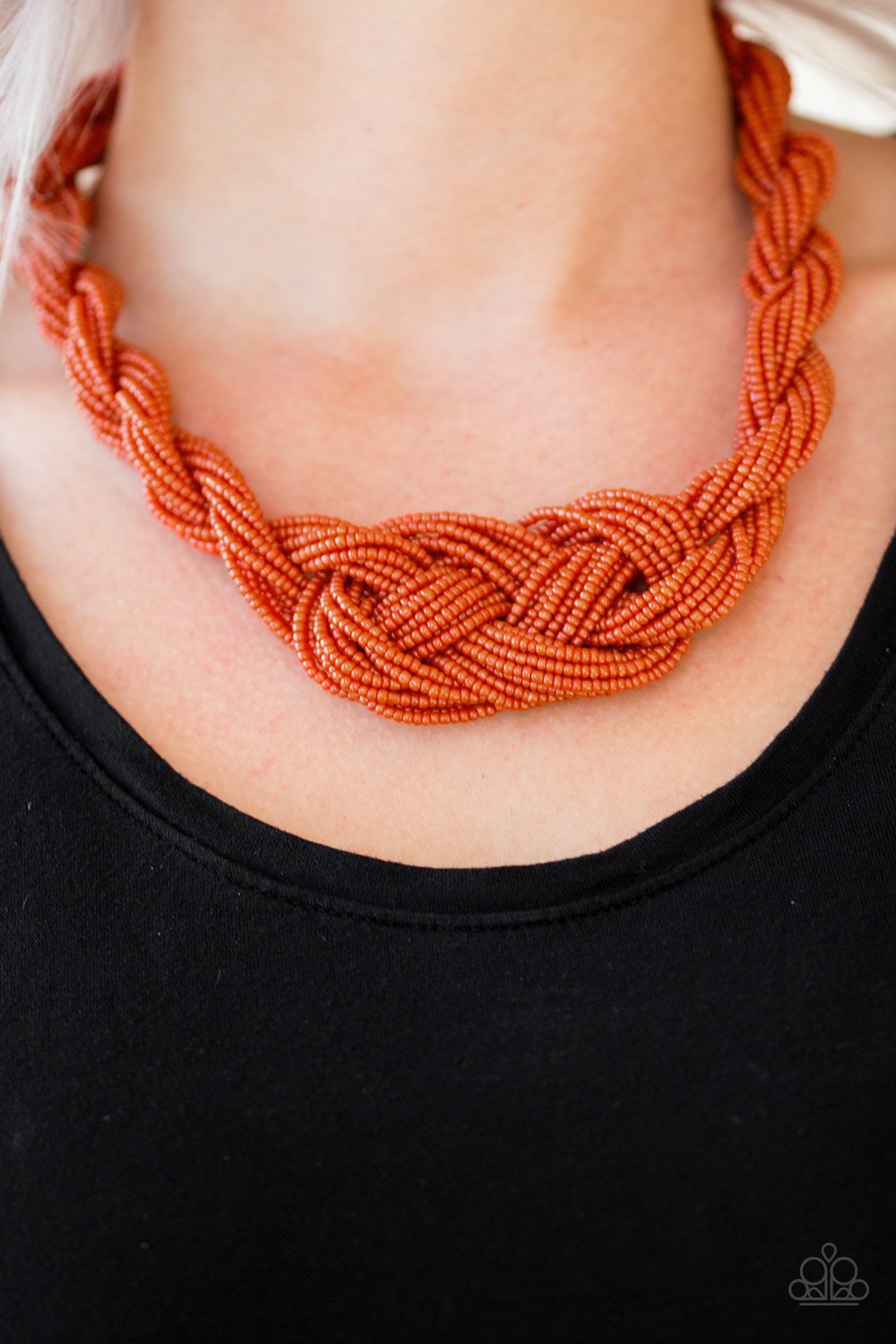 A Standing Ovation-orange-Paparazzi necklace