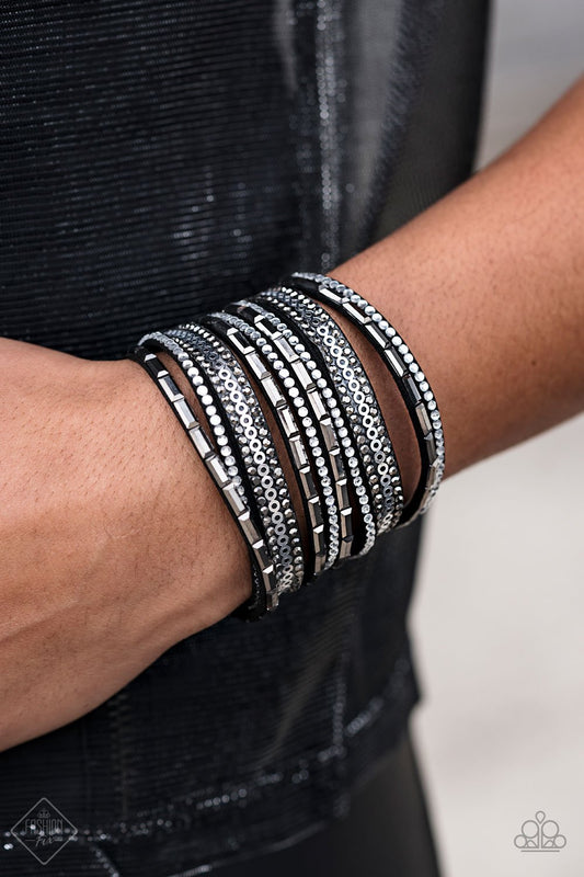 A Wait-and-SEQUIN Attitude - black - Paparazzi bracelet