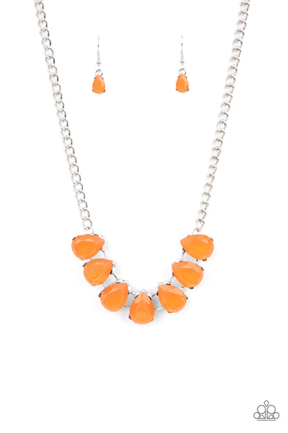 Above The Clouds - orange - Paparazzi necklace