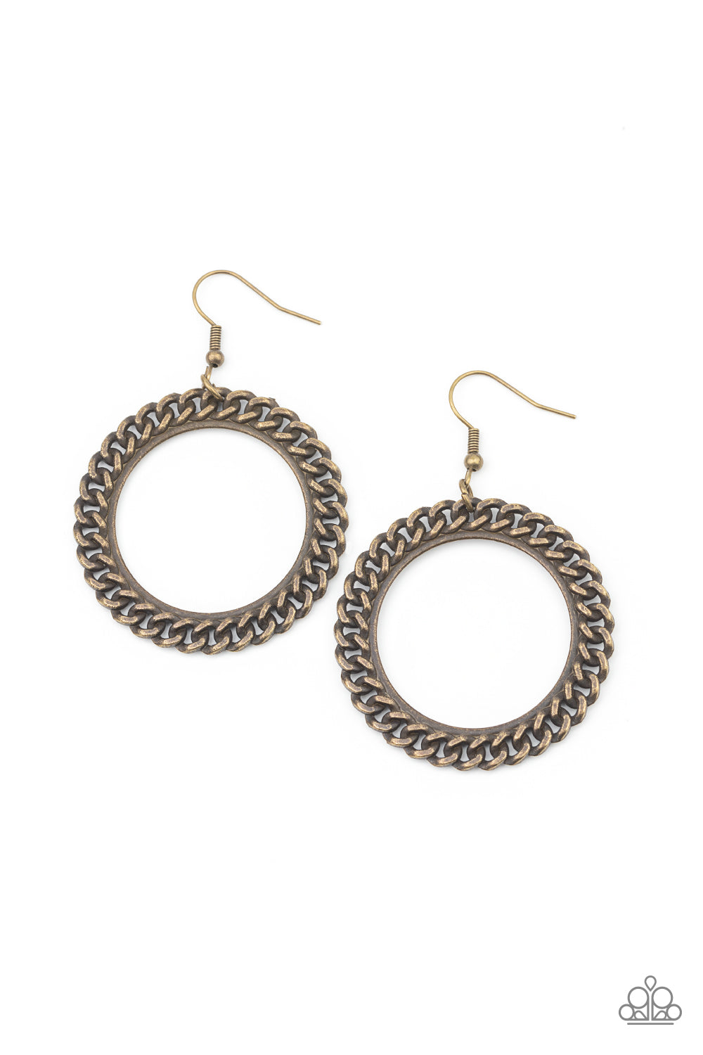 Above the Rims - brass - Paparazzi earrings