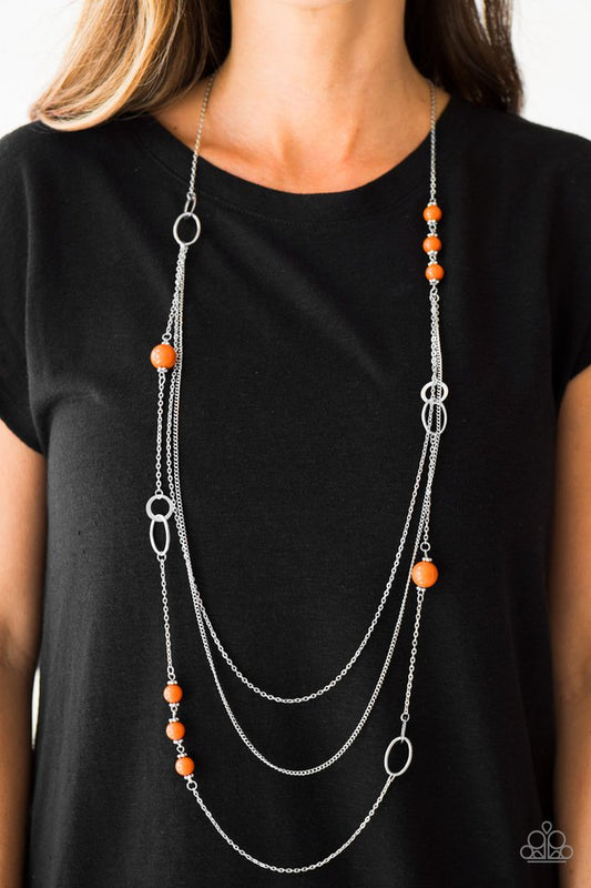 Absolutely It! - Orange - Paparazzi necklace