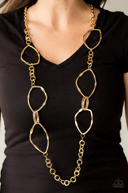 Abstract Artifact - gold - Paparazzi necklace