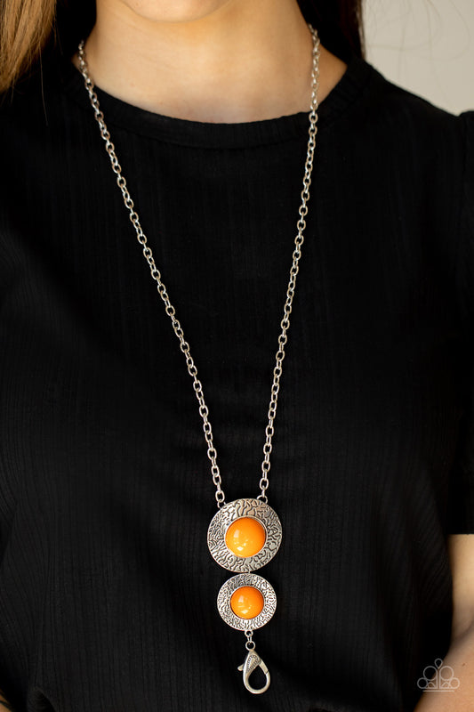 Abstract Artistry - orange - Paparazzi LANYARD necklace