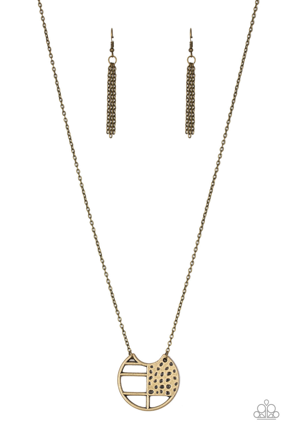 Abstract Aztec - brass - Paparazzi necklace