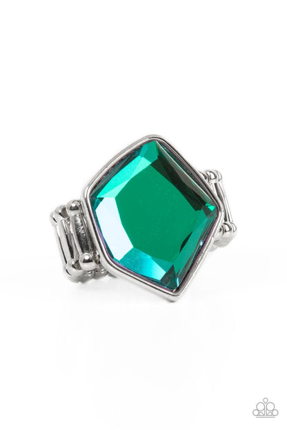 Abstract Escapade - green - Paparazzi ring