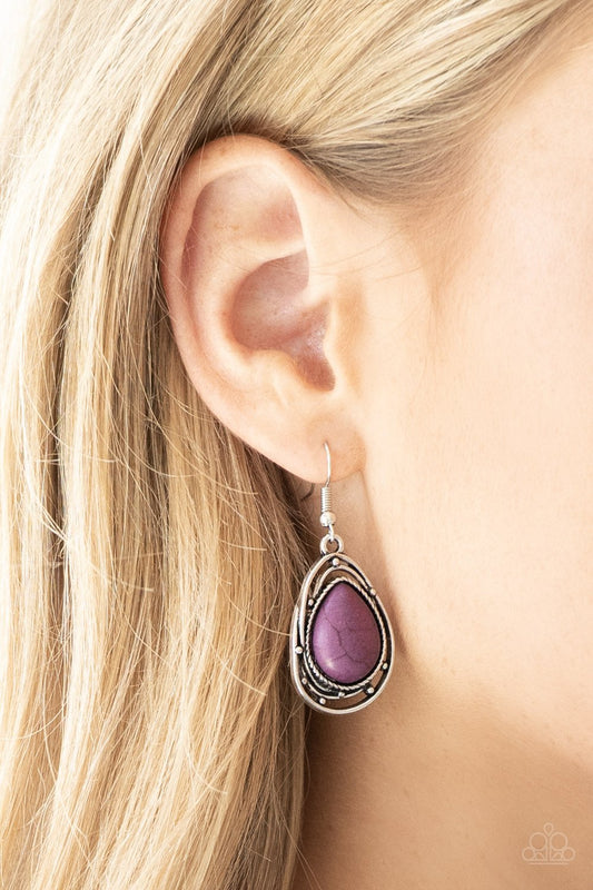 Abstract Anthropology - purple - Paparazzi earrings