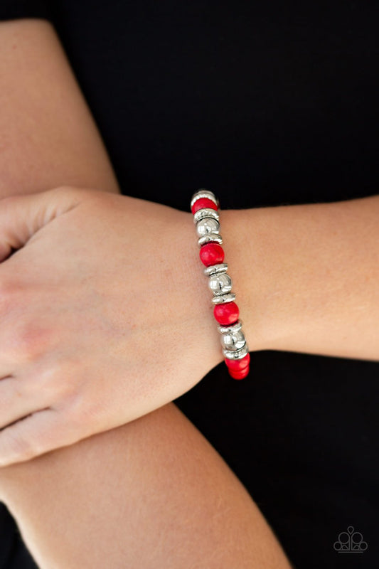 Across the Mesa - red - Paparazzi bracelet