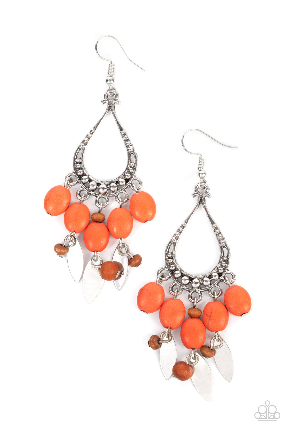 Adobe Air - orange - Paparazzi earrings