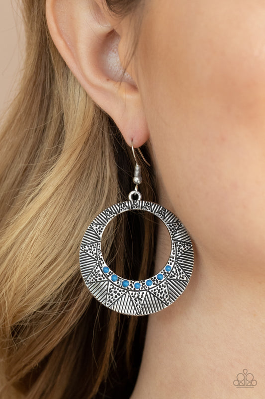 Adobe Dusk - blue - Paparazzi earrings