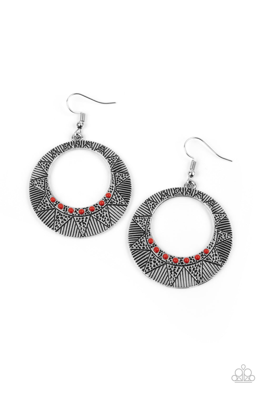 Adobe Dusk - red - Paparazzi earrings