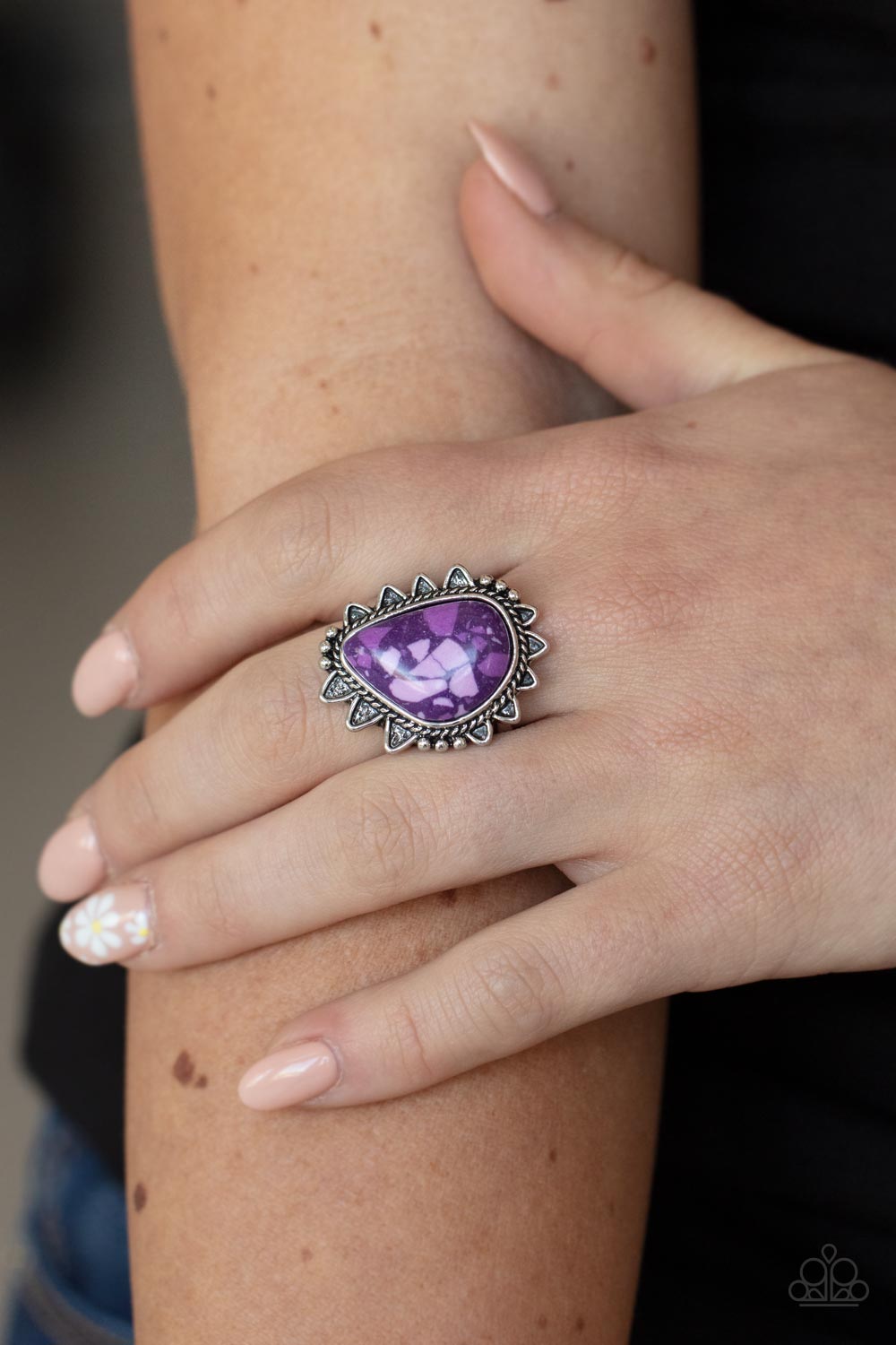 Adobe Sunrise - purple - Paparazzi ring