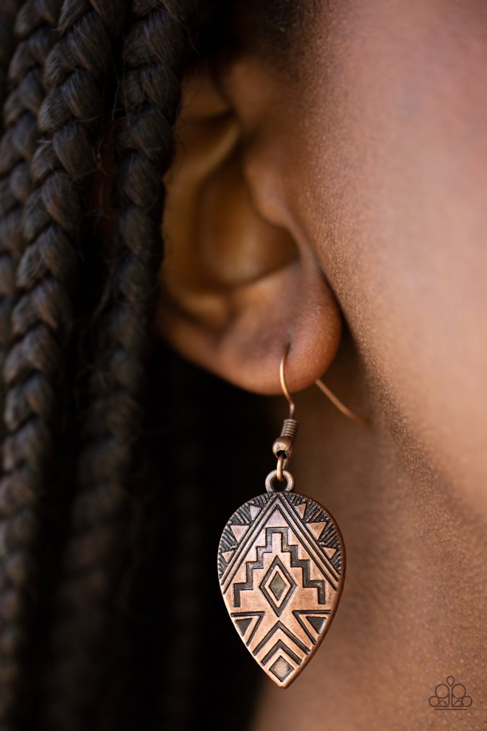 Adobe Adornment - copper - Paparazzi earrings