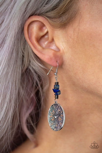 Adobe Dweller-blue-Paparazzi earrings