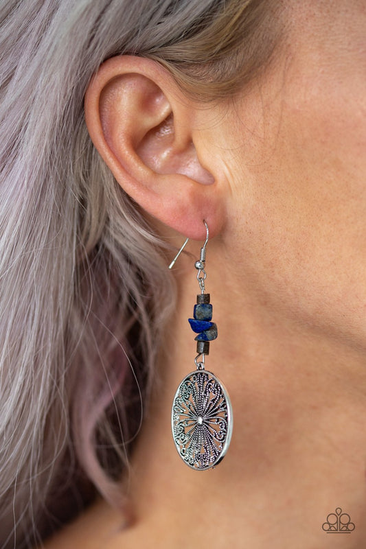 Adobe Dweller-blue-Paparazzi earrings