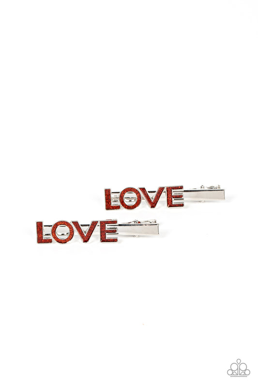 Adored Adornment - red - Paparazzi hair clip