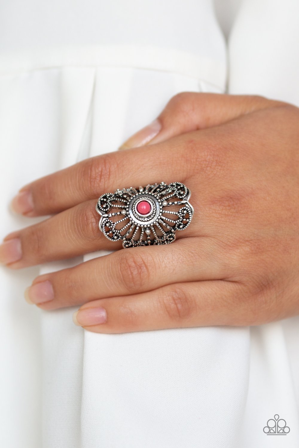 Adrift-pink-Paparazzi ring