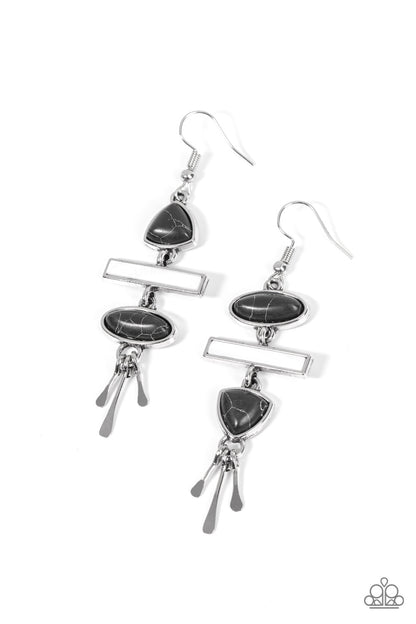 Adventurously Artisan - black - Paparazzi earrings